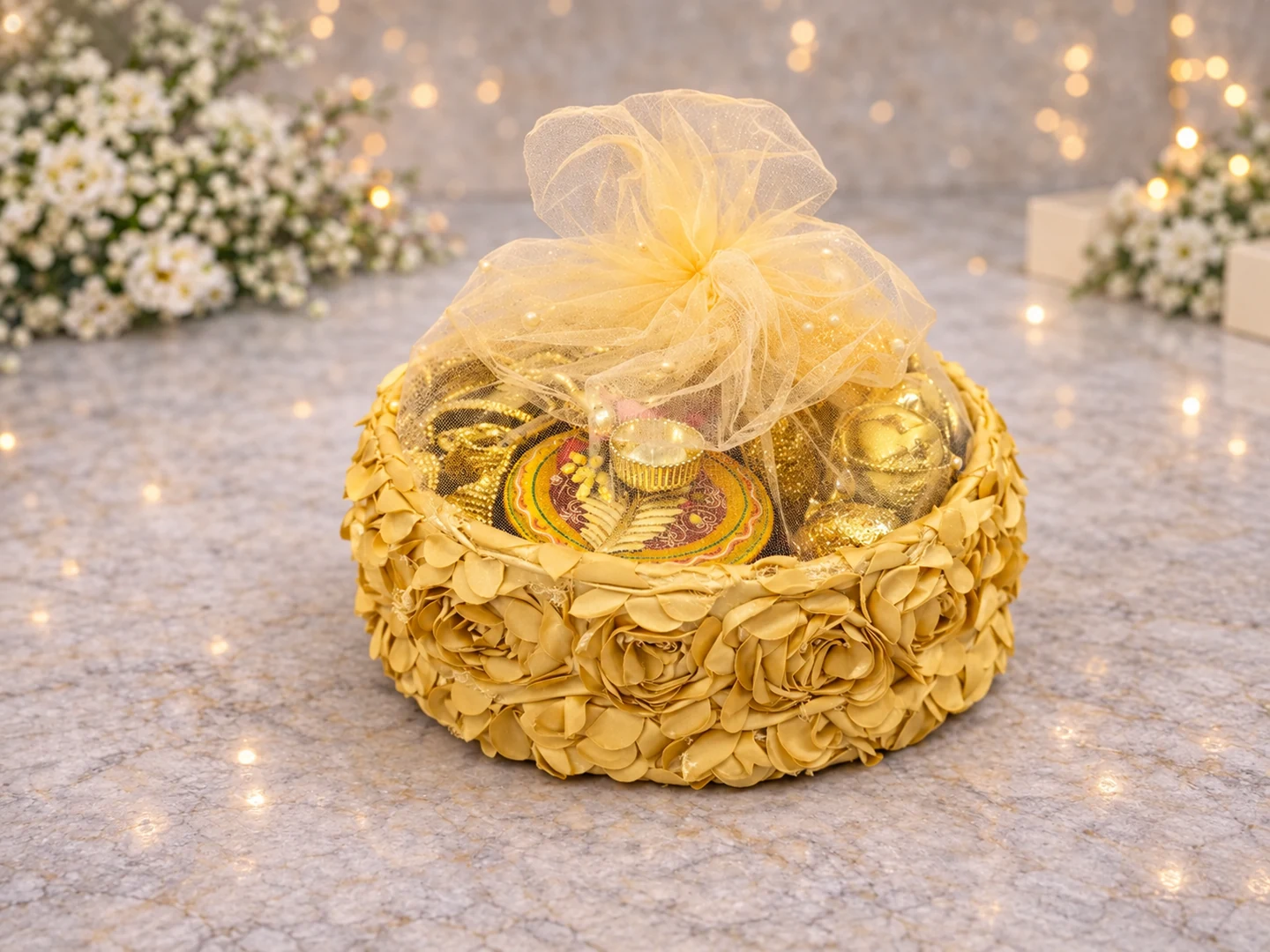 Golden Bloom Basket