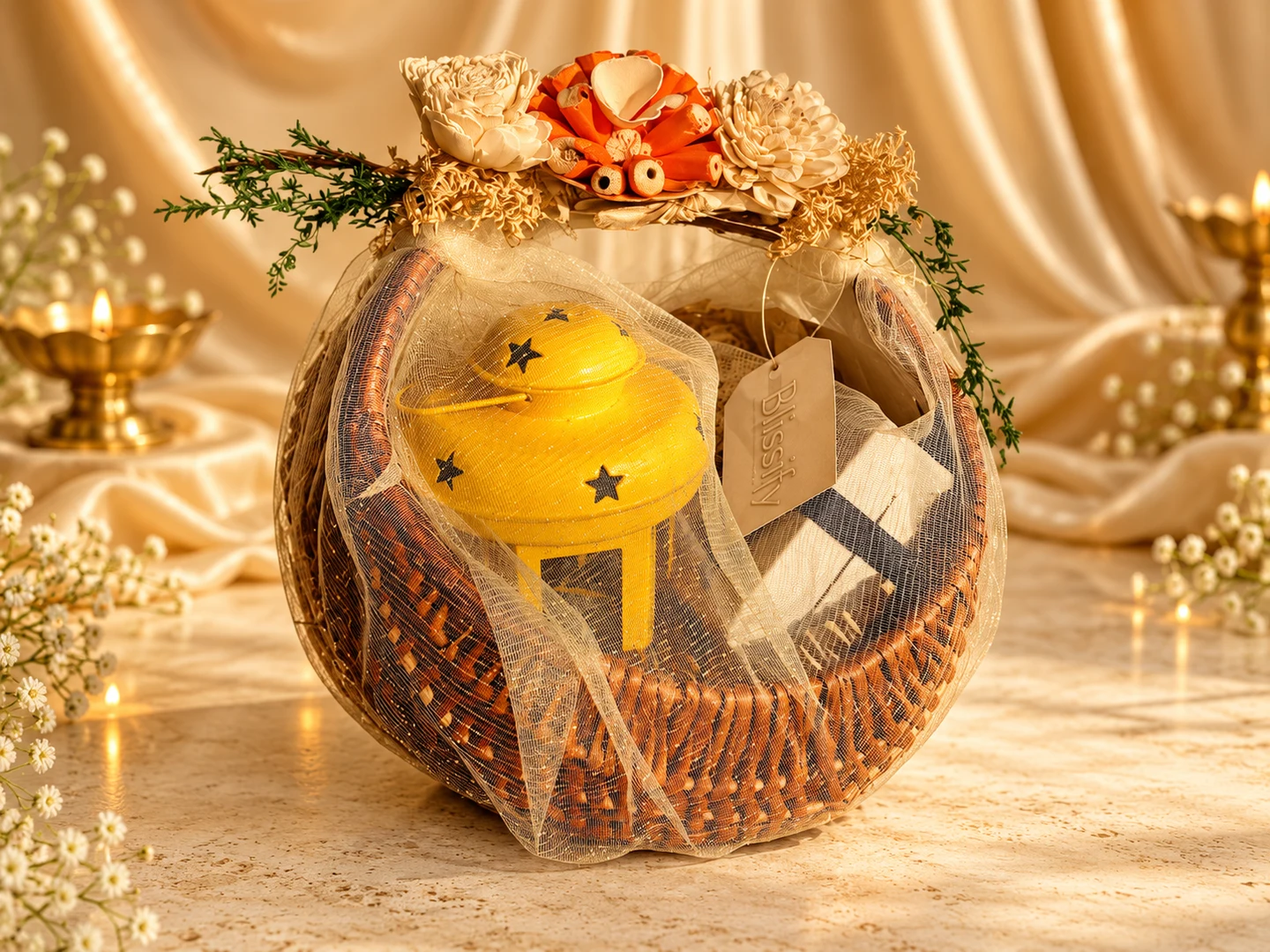 The Amber Lantern Basket